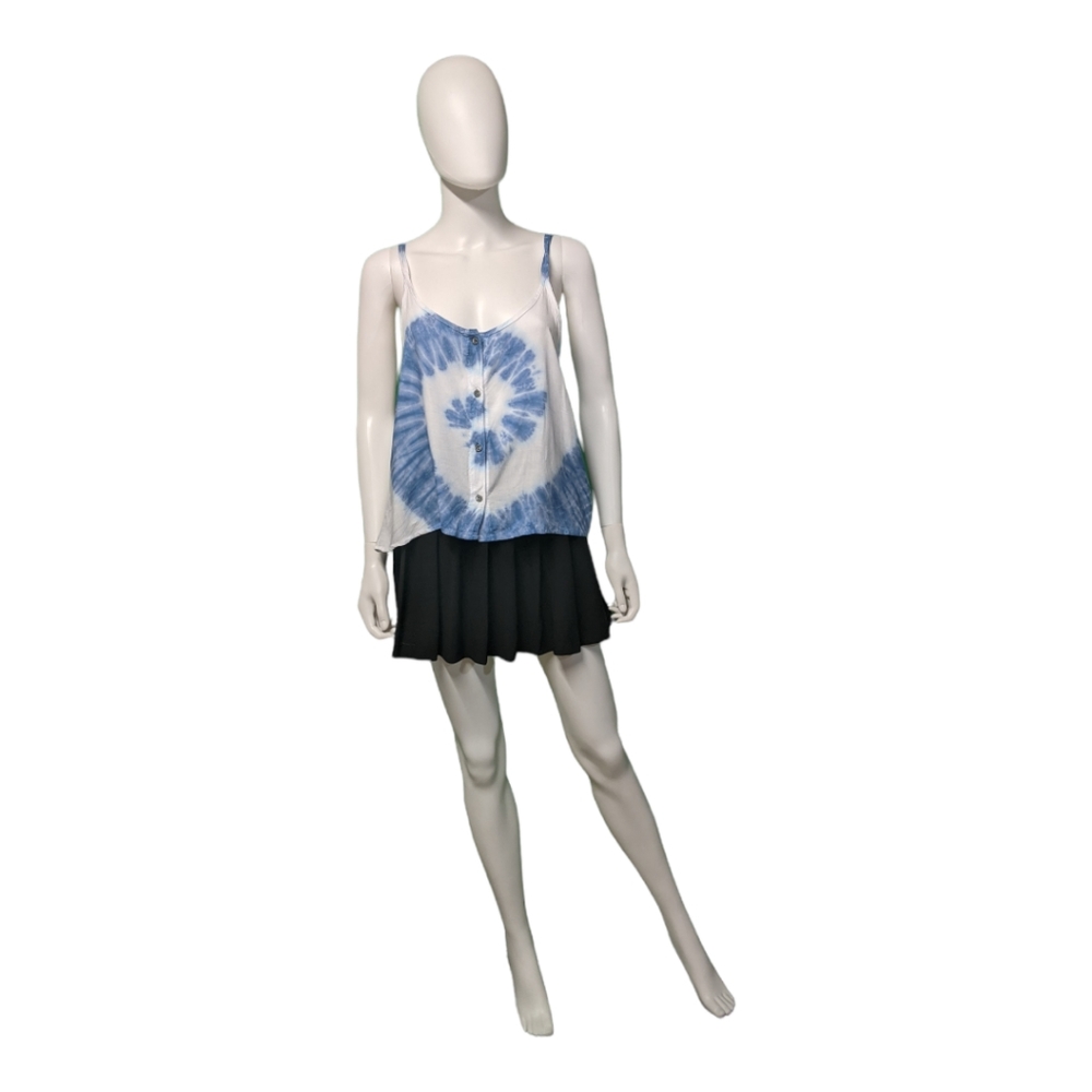 Things I Like Things I Love Tie-Dye Top Blue/White